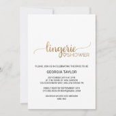 Invitation Calligraphie Or Simple Douche Lingerie (Devant)