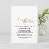 Invitation Calligraphie Or Simple Douche Lingerie (Debout devant)