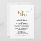 Invitation Calligraphie Or Simple Nous Avons Fait (Devant)