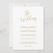 Invitation Calligraphie Or Whimsical Sur Le Mariage Blanc Inv (Devant)