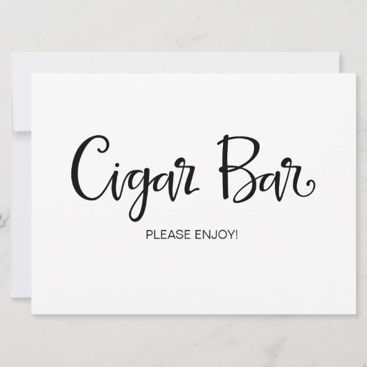 Invitation Calligraphie | Panneau de mariage "Cigar Bar" (Devant)