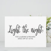 Invitation Calligraphie | Panneau mariage "Lumière la nuit" (Debout devant)