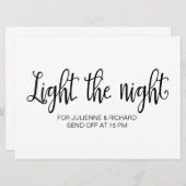 Invitation Calligraphie | Panneau mariage "Lumière la nuit" (Devant / Derrière)