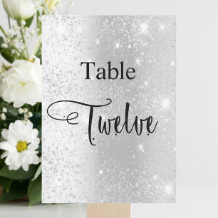 Invitation Calligraphie parties scintillant argent tableau do