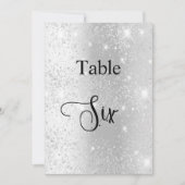 Invitation Calligraphie parties scintillant en argent table s (Devant)