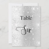 Invitation Calligraphie parties scintillant en argent table s (Dos)