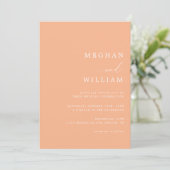 Invitation Calligraphie Peach Fuzz Mariage (Debout devant)