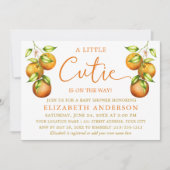 Invitation Calligraphie Petite Cutie Douche Oranges Grandes (Devant)