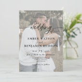 Invitation Calligraphie photo minimale simple Mariage moderne (Debout devant)