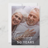 Invitation Calligraphie photo moderne 50e anniversaire de mar (Devant)