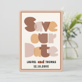 Invitation Calligraphie Rétro 70 Terracotta Save the Date (Debout devant)