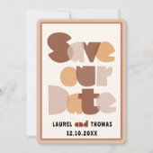 Invitation Calligraphie Rétro 70 Terracotta Save the Date (Devant)