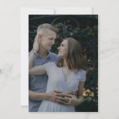 Invitation Calligraphie romantique Dark Photo Monogramme Mari (Dos)