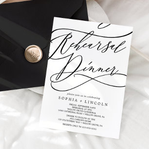 Invitation Calligraphie romantique Dîner de répétition