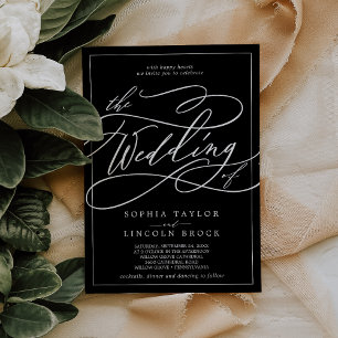 Invitation Calligraphie romantique   Frame Black Le Mariage d