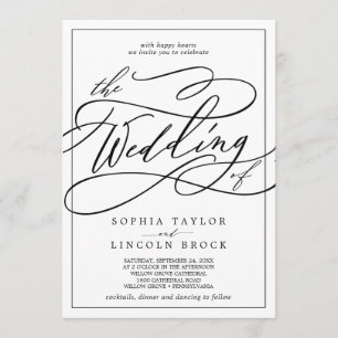 Invitation Calligraphie romantique   Frame Le Mariage De