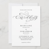 Invitation Calligraphie romantique glamour Mariage photo (Devant)