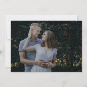 Invitation Calligraphie romantique Horizontal Dark Photo Mari (Dos)