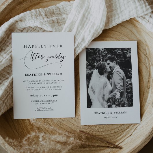 Invitation Calligraphie romantique Joyeux après la fête