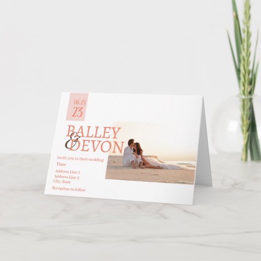 Invitation Calligraphie romantique Le Mariage (Devant)