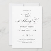 Invitation Calligraphie Romantique Luxe Mariage (Devant)