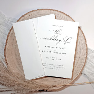 Invitation Calligraphie Romantique Luxe Mariage