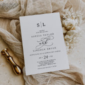 Invitation Calligraphie romantique | Mariage à monogramme orn