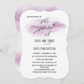 Invitation Calligraphie romantique Mariage d'aquarelle rose (Devant / Derrière)