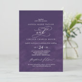 Invitation Calligraphie romantique | Mariage d'aquarelle viol (Debout devant)