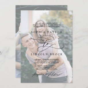 Invitation Calligraphie romantique   Mariage officiel de phot