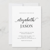 Invitation Calligraphie romantique moderne Mariage photo (Devant)