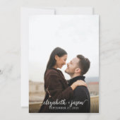 Invitation Calligraphie romantique moderne Mariage photo (Dos)