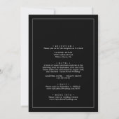Invitation Calligraphie romantique | Noir tout en un Mariage (Dos)