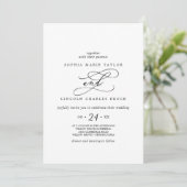 Invitation Calligraphie romantique | Nom complet Mariage flor (Debout devant)