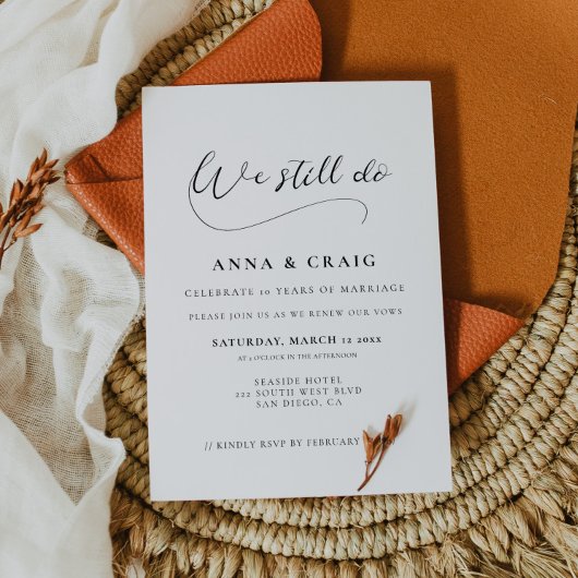 Invitation Calligraphie romantique Nous faisons encore le ren