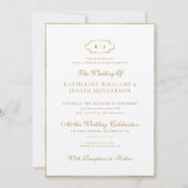 INVITATION CALLIGRAPHIE ROMANTIQUE OR CLASSIQUE MARIAGE MONOG (Devant)