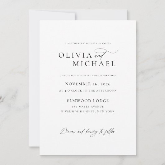 Invitation Calligraphie romantique Script superposition Maria (Dos)