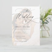 Invitation Calligraphie romantique superposition Mariage phot (Debout devant)