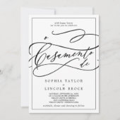 Invitation Calligraphie romantique Tout en un Mariage portuga (Devant)