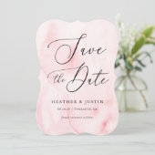 Invitation Calligraphie rose aquarelle Mariage Enregistrer le (Debout devant)