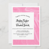 Invitation Calligraphie rose minimale Mariage Abstrait artist (Devant)