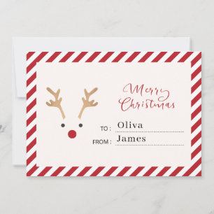 Invitation Calligraphie rouge rose or illustrée Noël