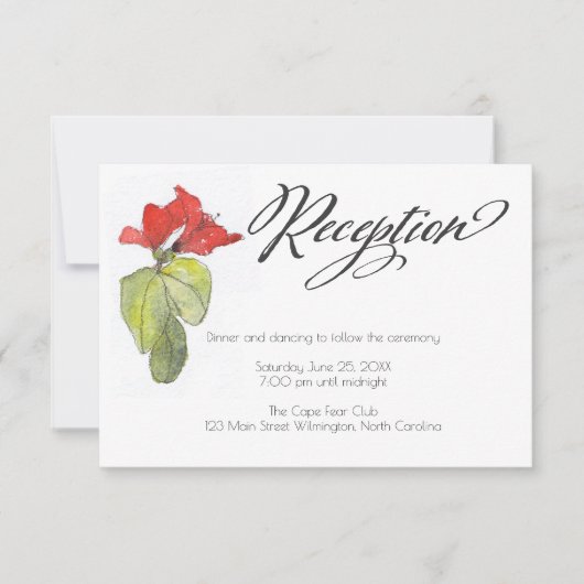 Invitation Calligraphie Rouge Script Mariage Réception (Devant)