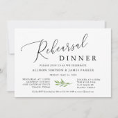 Invitation Calligraphie rustique Dîner de répétition de verdu (Devant)