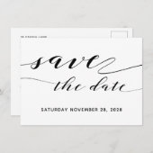 Invitation Calligraphie Rustique Mariage Enregistrer La Date  (Devant / Derrière)