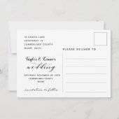 Invitation Calligraphie Rustique Mariage Enregistrer La Date  (Dos)