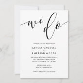 Invitation Calligraphie Rustique moderne NOUS Faisons Mariage (Devant)