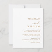Invitation Calligraphie rustique Script Mariage or (Devant)