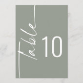 Invitation Calligraphie Sage Mariage Numéro de tableau imprim (Devant)