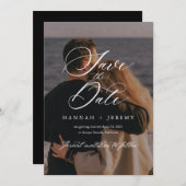 Invitation Calligraphié Sauvegarder la date (Devant / Derrière)